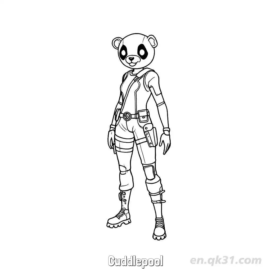 免费 萌侍 简笔画 素描 涂鸦 - 免费可打印堡垒之夜 漫威系列 下载PDF 简笔画涂色页