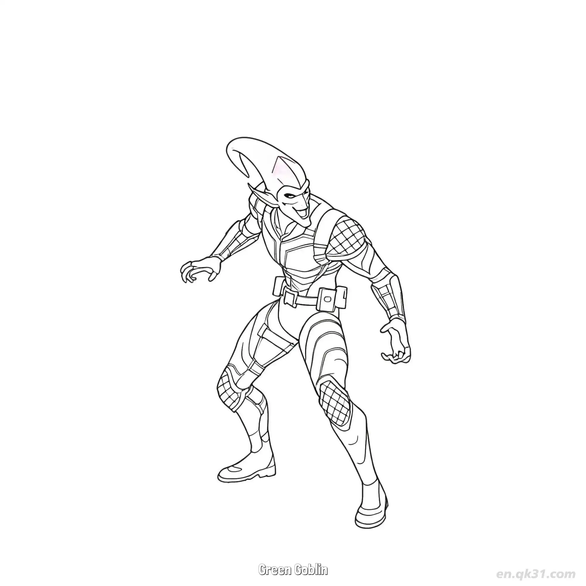 免费 绿魔 简笔画 素描 涂鸦 - 免费可打印堡垒之夜 漫威系列 下载PDF 简笔画涂色页