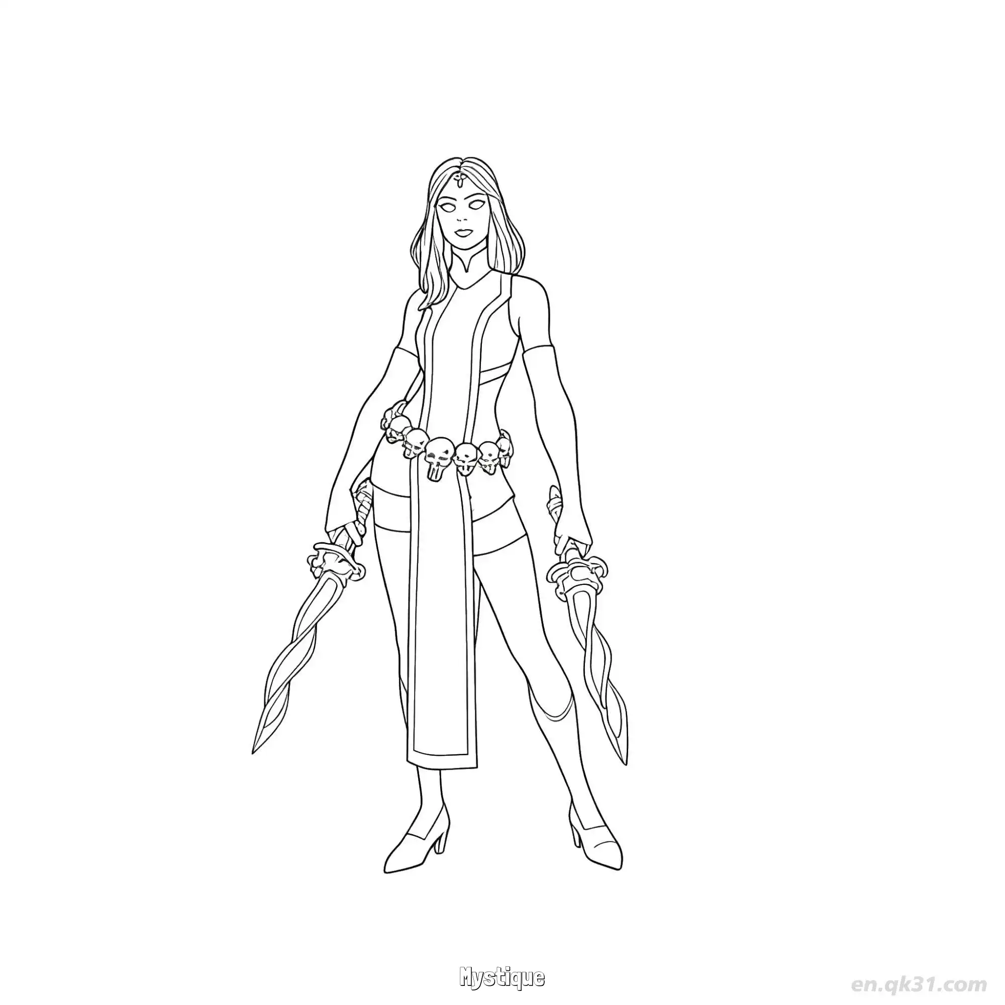 免费 魔形女 简笔画 素描 涂鸦 - 免费可打印堡垒之夜 漫威系列 下载PDF 简笔画涂色页