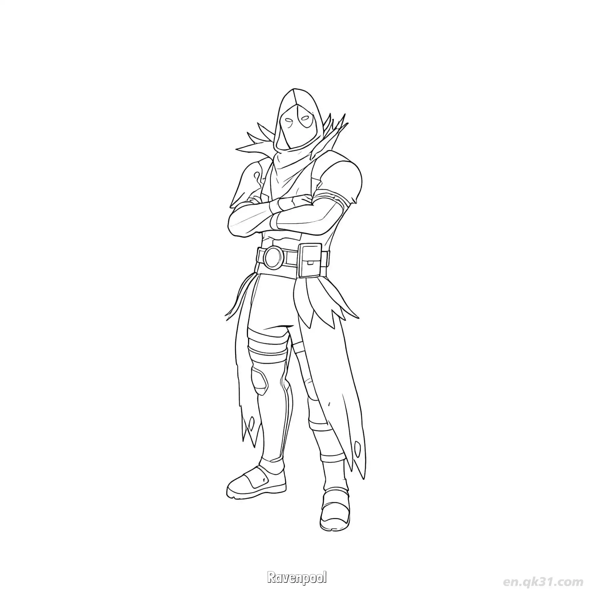 免费 鸦侍 简笔画 素描 涂鸦 - 免费可打印堡垒之夜 漫威系列 下载PDF 简笔画涂色页