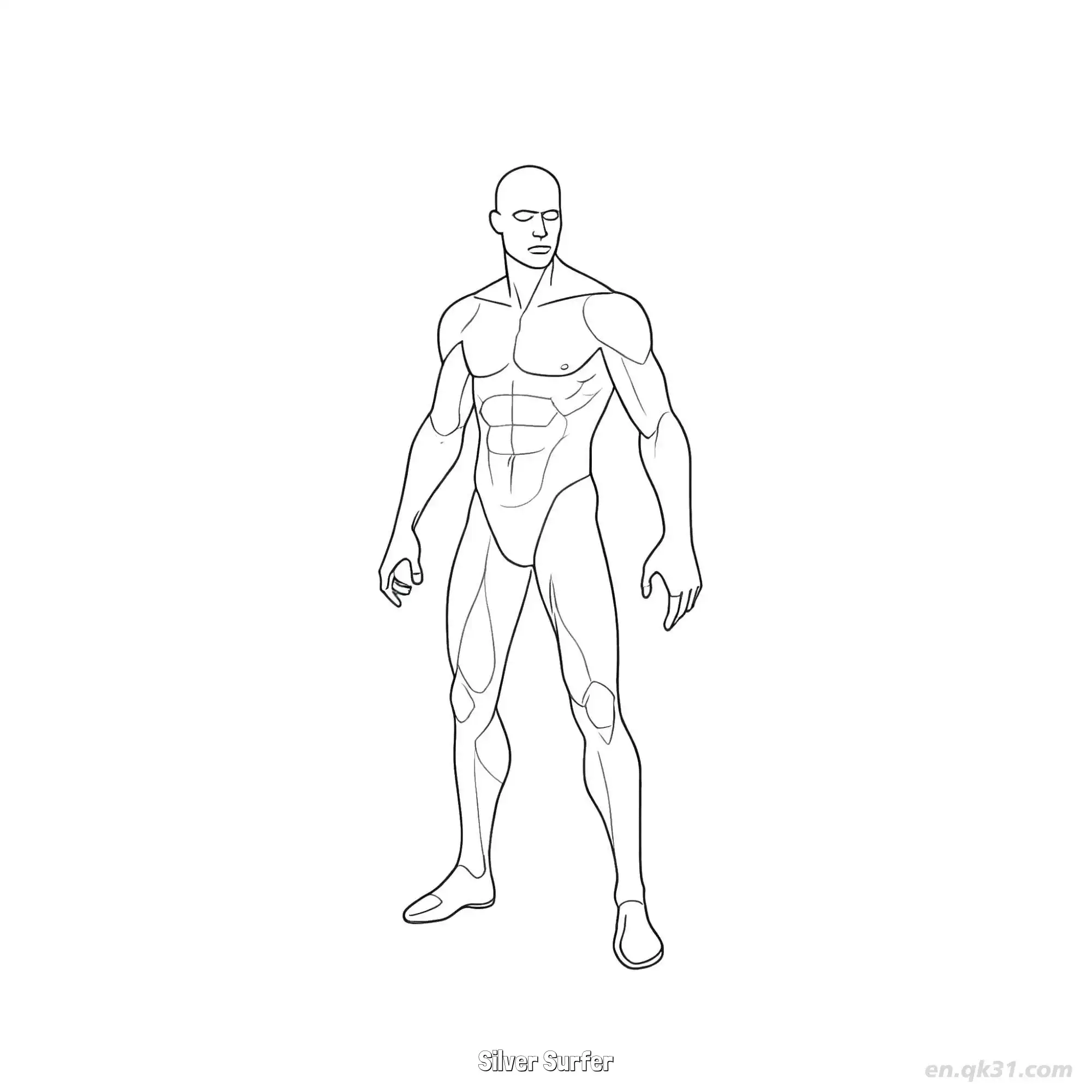 免费 银色滑翔者 简笔画 素描 涂鸦 - 免费可打印堡垒之夜 漫威系列 下载PDF 简笔画涂色页