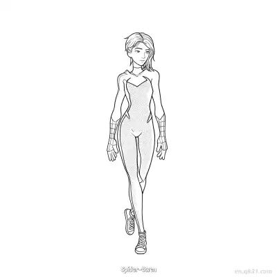 蜘蛛格温 简笔画 素描 涂鸦 - 免费可打印堡垒之夜 漫威系列 下载PDF – 免费可打印简笔画涂色画