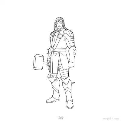 雷神 简笔画 素描 涂鸦 - 免费可打印堡垒之夜 漫威系列 下载PDF – 免费可打印简笔画涂色画