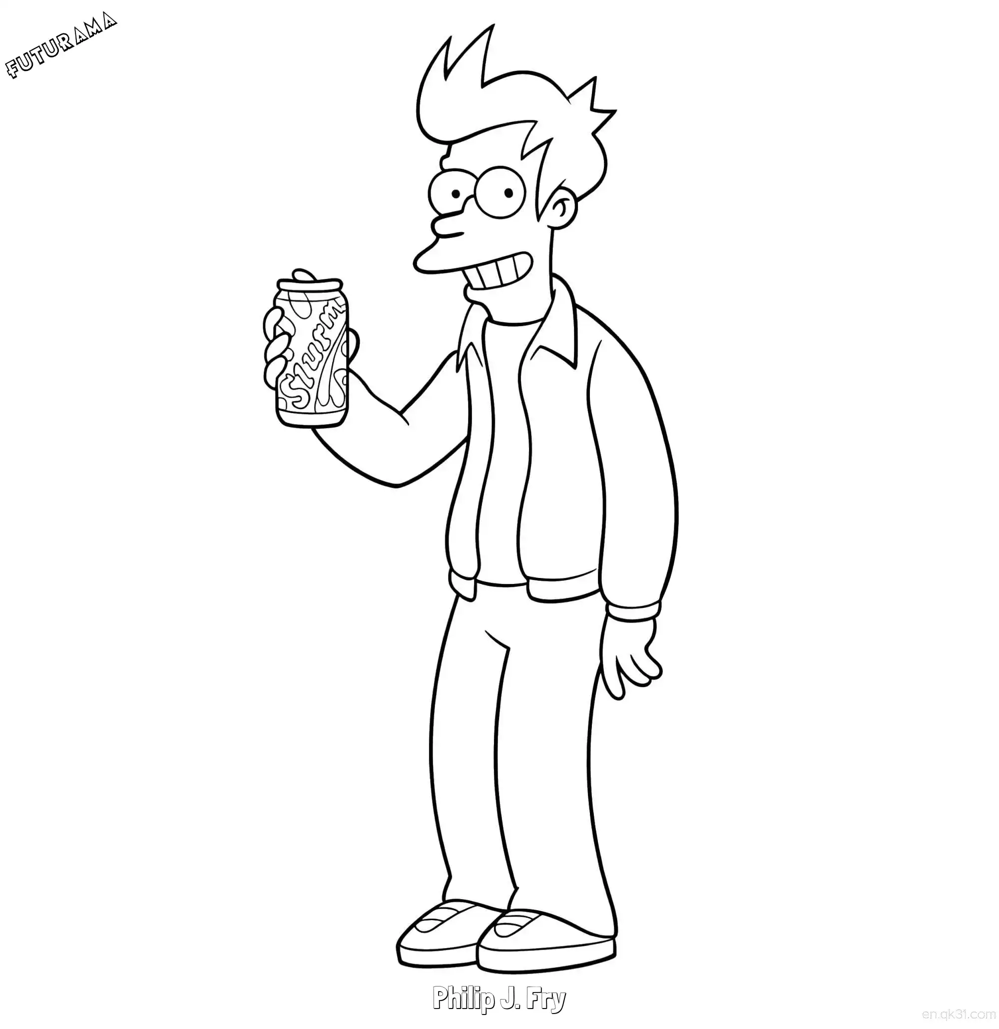 免费 菲利普·J·弗莱 7简笔画 素描 涂鸦 - 免费可打印飞出个未来 下载PDF 简笔画涂色页