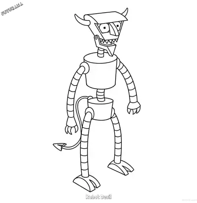 机器人魔鬼 1简笔画 素描 涂鸦 - 免费可打印飞出个未来 下载PDF – 免费可打印简笔画涂色画