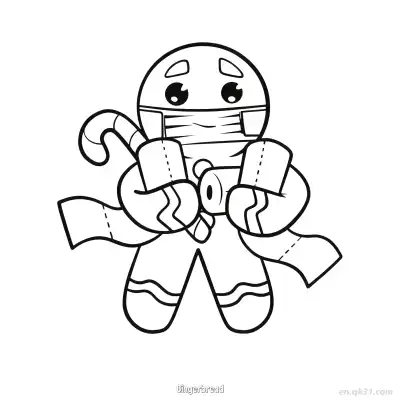 面具卫生纸姜饼人 – 免费可打印简笔画涂色画