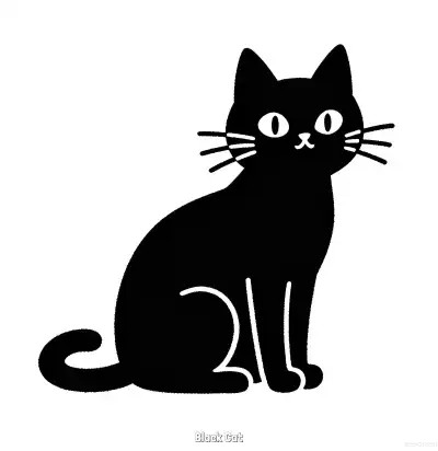 黑猫 2简笔画 素描 涂鸦 - 免费可打印万圣节 下载PDF – 免费可打印简笔画涂色画