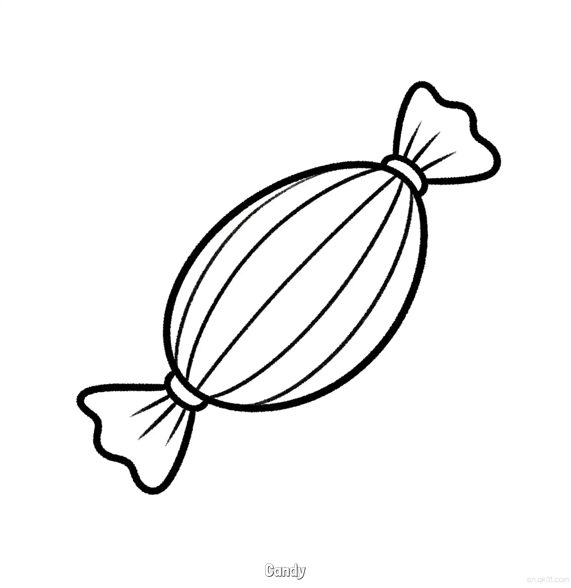 免费 糖果 3简笔画 素描 涂鸦 - 免费可打印万圣节 下载PDF 简笔画涂色页