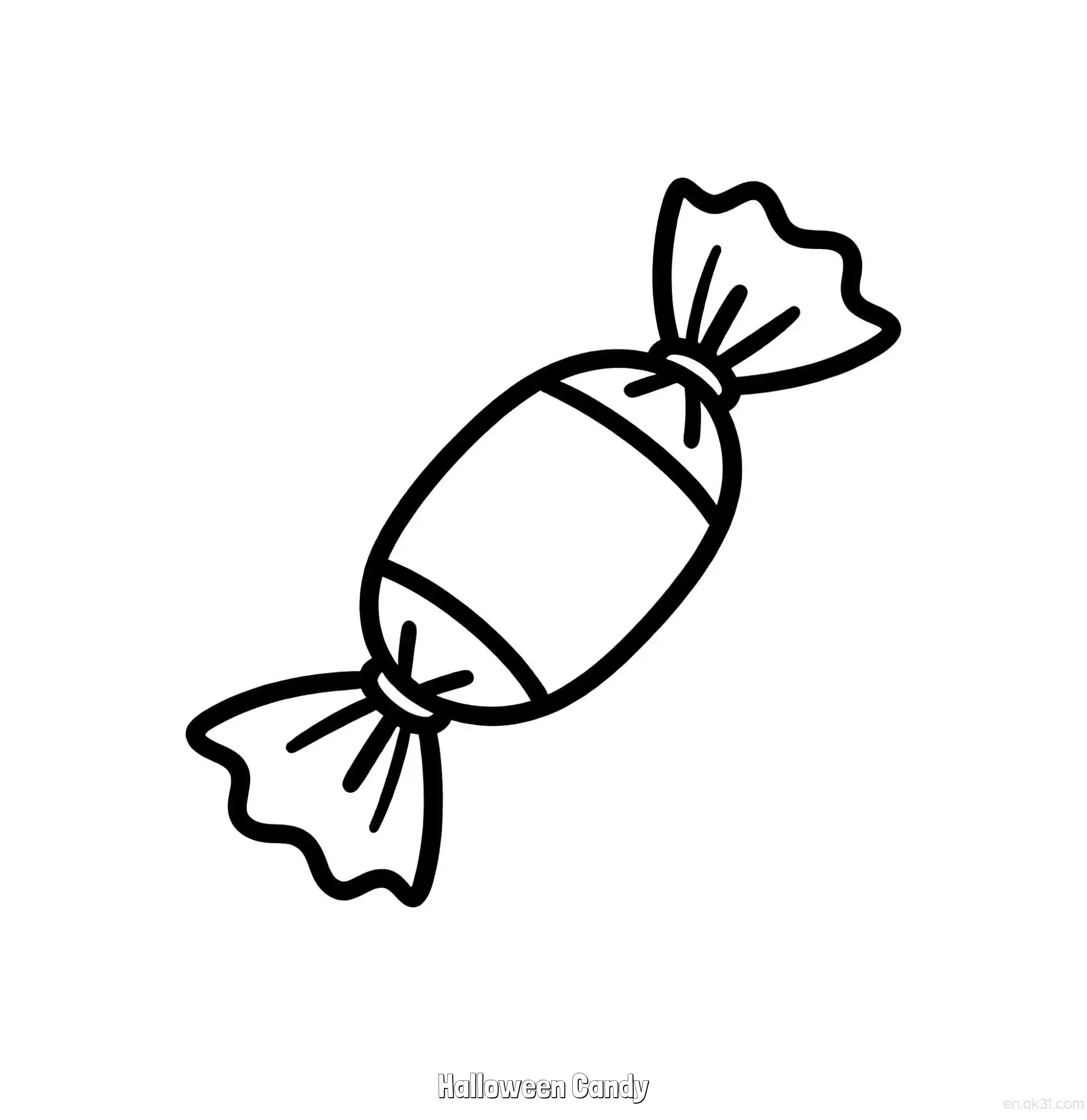 免费 万圣节糖果 2简笔画 素描 涂鸦 - 免费可打印万圣节 下载PDF 简笔画涂色页