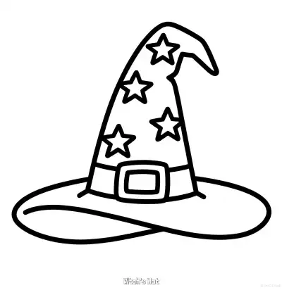女巫帽 2简笔画 素描 涂鸦 - 免费可打印万圣节 下载PDF – 免费可打印简笔画涂色画