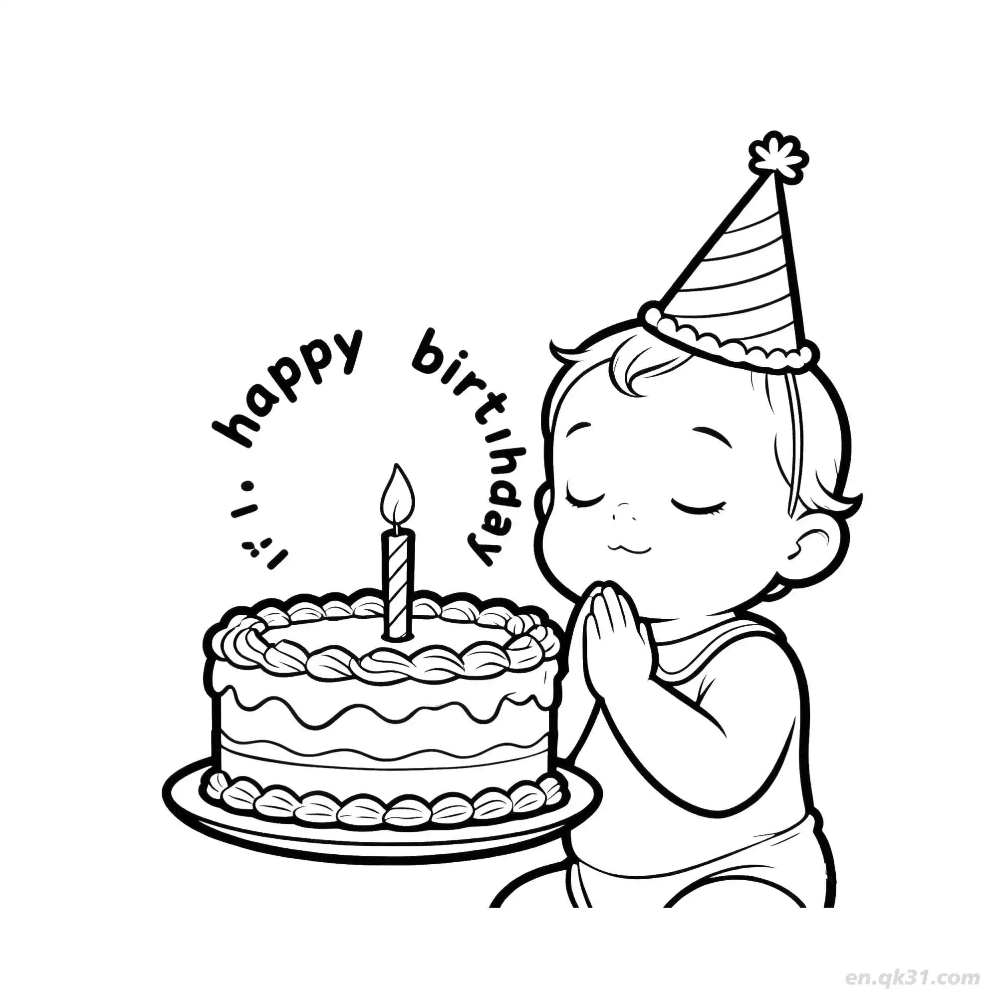 免费 生日快乐 26简笔画 素描 涂鸦 - 免费可打印 生日简笔画 下载PDF 简笔画涂色页