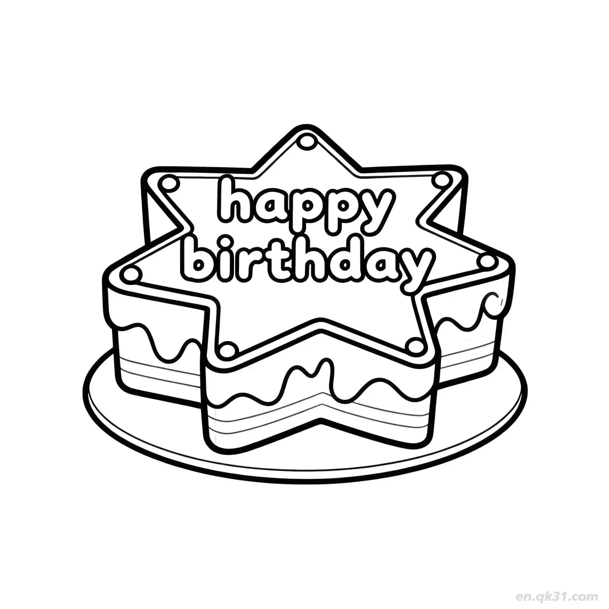 免费 生日快乐 34简笔画 素描 涂鸦 - 免费可打印 生日简笔画 下载PDF 简笔画涂色页