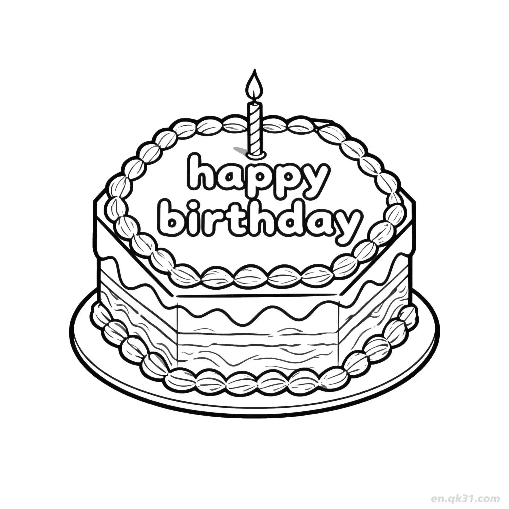 免费 生日快乐 35简笔画 素描 涂鸦 - 免费可打印 生日简笔画 下载PDF 简笔画涂色页