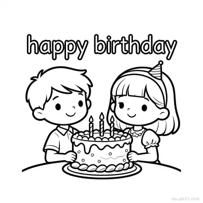生日快乐 47简笔画 素描 涂鸦 - 免费可打印 生日简笔画 下载PDF – 免费可打印简笔画涂色画