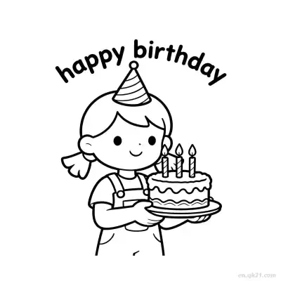生日快乐 53简笔画 素描 涂鸦 - 免费可打印 生日简笔画 下载PDF – 免费可打印简笔画涂色画