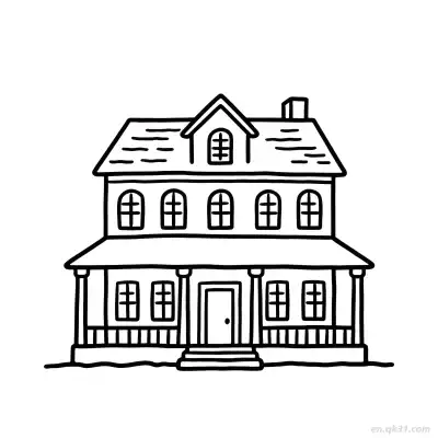 双层建筑 15简笔画 素描 涂鸦 - 免费可打印 房子简笔画 下载PDF – 免费可打印简笔画涂色画