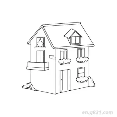 双层建筑 4简笔画 素描 涂鸦 - 免费可打印 房子简笔画 下载PDF – 免费可打印简笔画涂色画