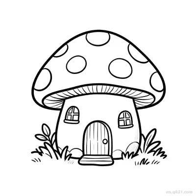 蘑菇房屋 1简笔画 素描 涂鸦 - 免费可打印 房子简笔画 下载PDF – 免费可打印简笔画涂色画