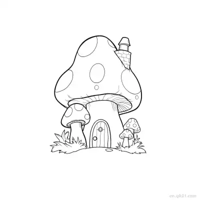 蘑菇房屋 3简笔画 素描 涂鸦 - 免费可打印 房子简笔画 下载PDF – 免费可打印简笔画涂色画