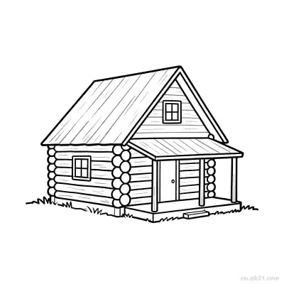 木屋 1简笔画 素描 涂鸦 - 免费可打印 房子简笔画 下载PDF – 免费可打印简笔画涂色画