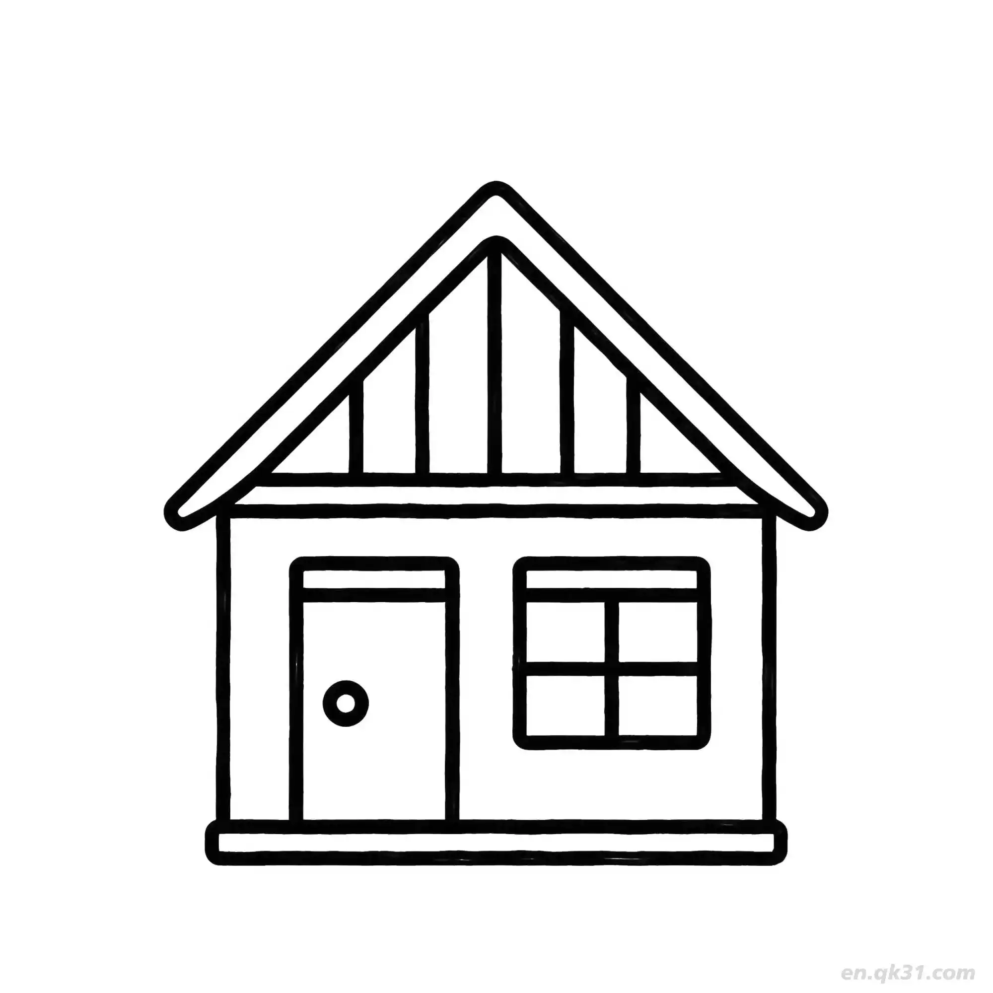 免费 木屋 3简笔画 素描 涂鸦 - 免费可打印 房子简笔画 下载PDF 简笔画涂色页