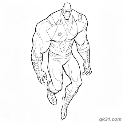 无敌少侠独眼外星人飞行姿态简笔画涂色页 – 免费可打印简笔画涂色画