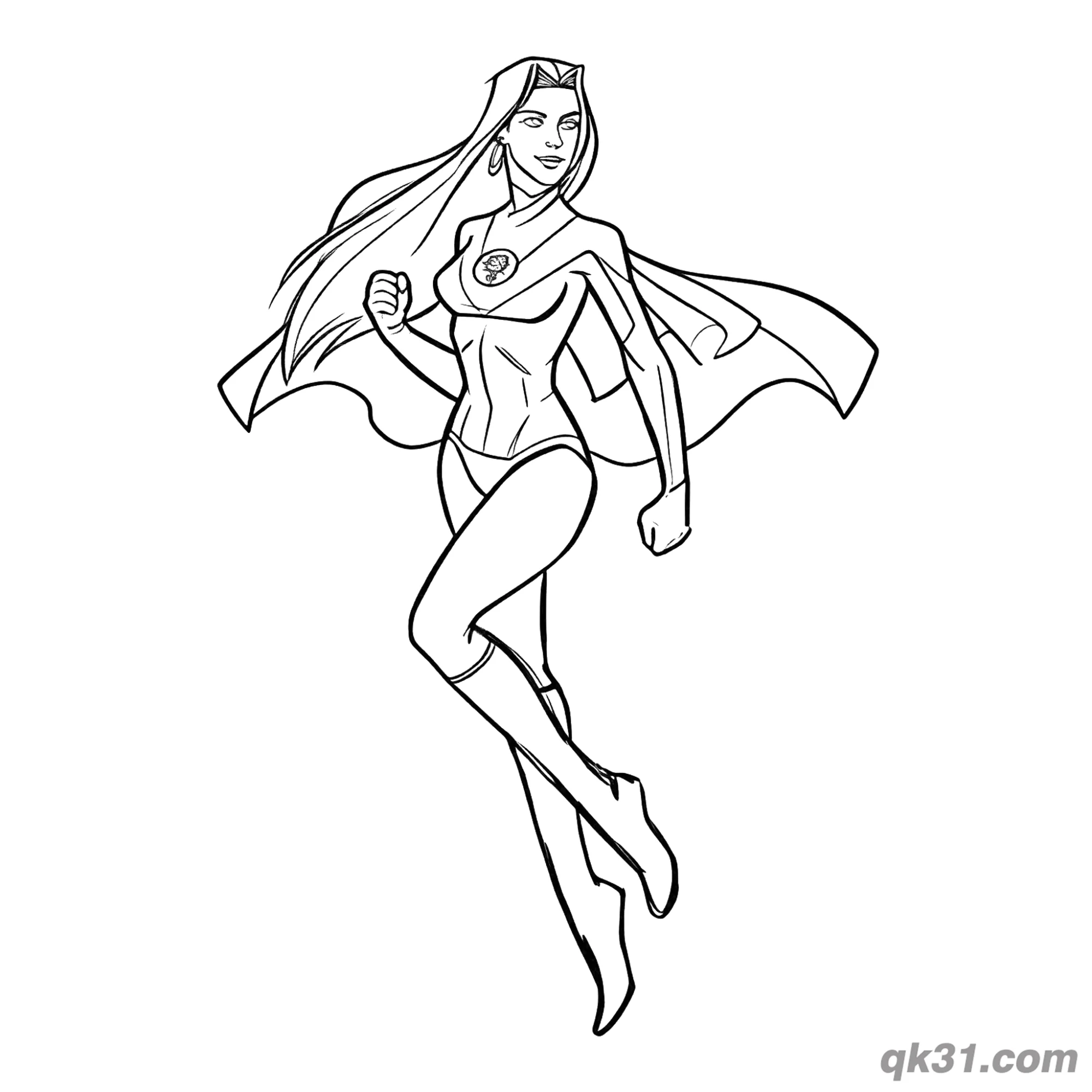 免费 全身原子伊芙站立姿势简笔画涂色页与色卡 简笔画涂色页