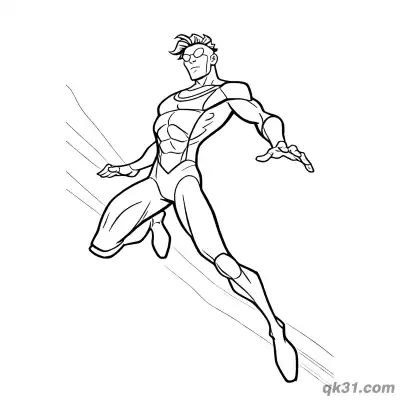 无敌少校马克·格雷森极速冲刺飞行简笔画涂色页 – 免费可打印简笔画涂色画