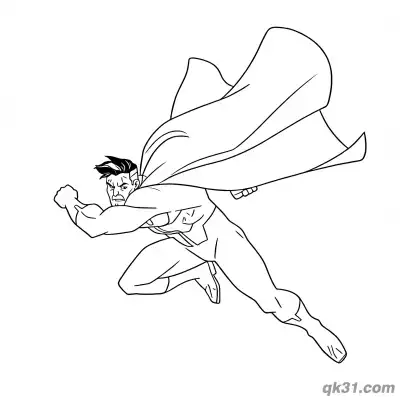 全能人高速飞行动态简笔画涂色页 – 免费可打印简笔画涂色画