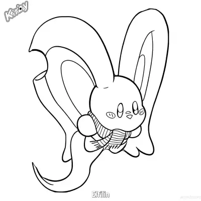 艾菲灵 4简笔画 素描 涂鸦 - 免费可打印星之卡比 下载PDF – 免费可打印简笔画涂色画