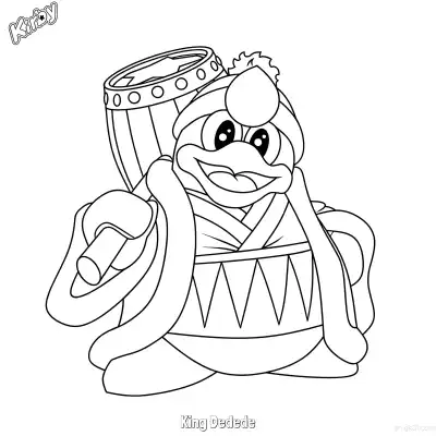 帝帝帝大王 11简笔画 素描 涂鸦 - 免费可打印星之卡比 下载PDF – 免费可打印简笔画涂色画