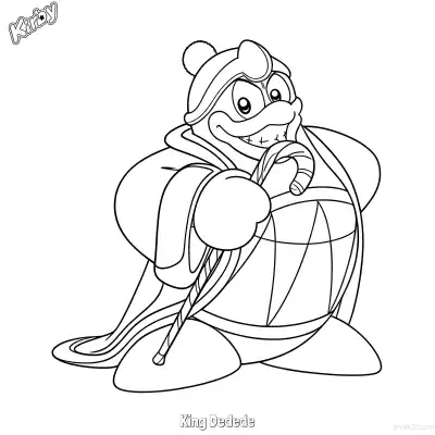 帝帝帝大王 3简笔画 素描 涂鸦 - 免费可打印星之卡比 下载PDF – 免费可打印简笔画涂色画