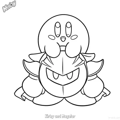 卡比和魔法洛亚 2简笔画 素描 涂鸦 - 免费可打印星之卡比 下载PDF – 免费可打印简笔画涂色画