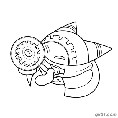 魔法洛亚拿齿轮魔法星之卡比涂色页 – 免费可打印简笔画涂色画