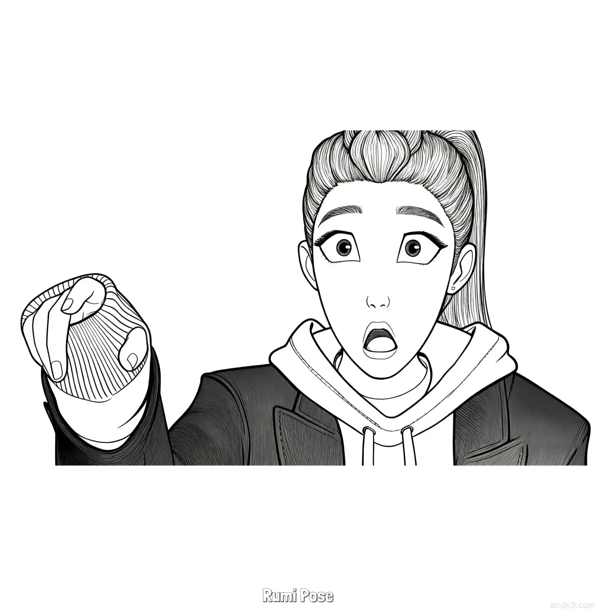 免费 鲁米震惊张大嘴涂色页 简笔画涂色页