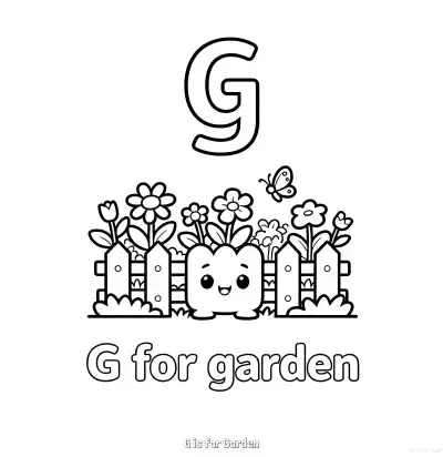 G代表花园 简笔画 素描 涂鸦 - 免费可打印认识英文字母 下载PDF – 免费可打印简笔画涂色画