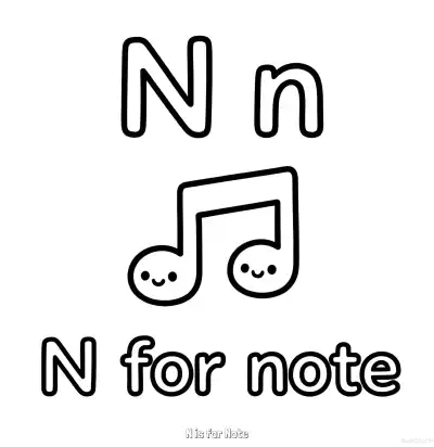 N代表笔记 简笔画 素描 涂鸦 - 免费可打印认识英文字母 下载PDF – 免费可打印简笔画涂色画