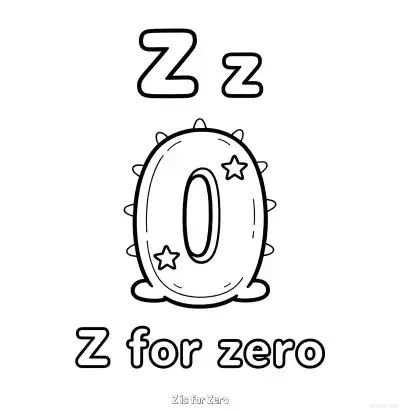 Z代表零 简笔画 素描 涂鸦 - 免费可打印认识英文字母 下载PDF – 免费可打印简笔画涂色画