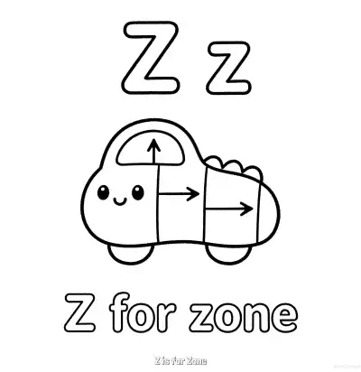 Z代表区域 简笔画 素描 涂鸦 - 免费可打印认识英文字母 下载PDF – 免费可打印简笔画涂色画