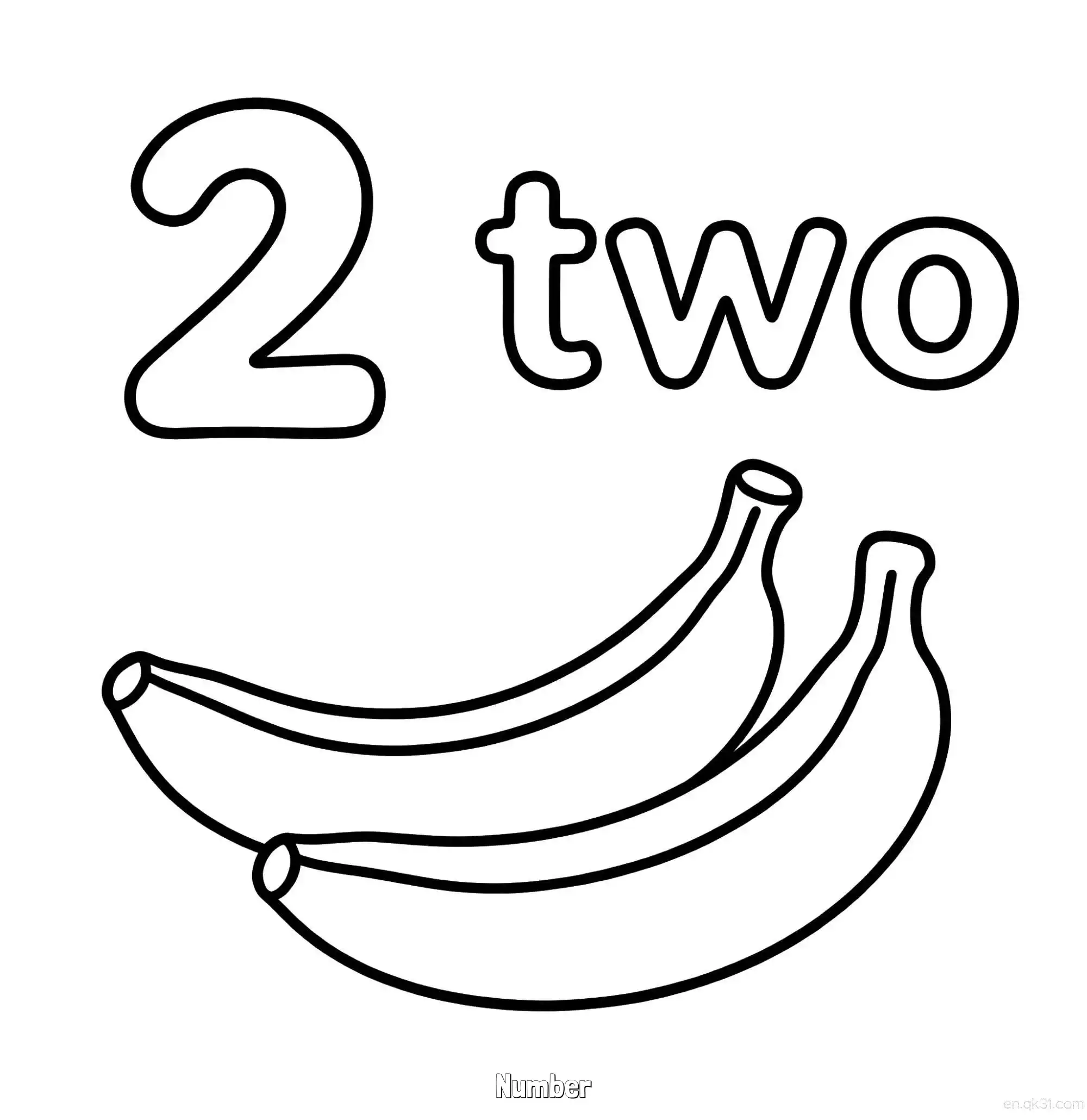 免费 数字2 简笔画 素描 涂鸦 - 免费可打印数字涂色画 下载PDF 简笔画涂色页