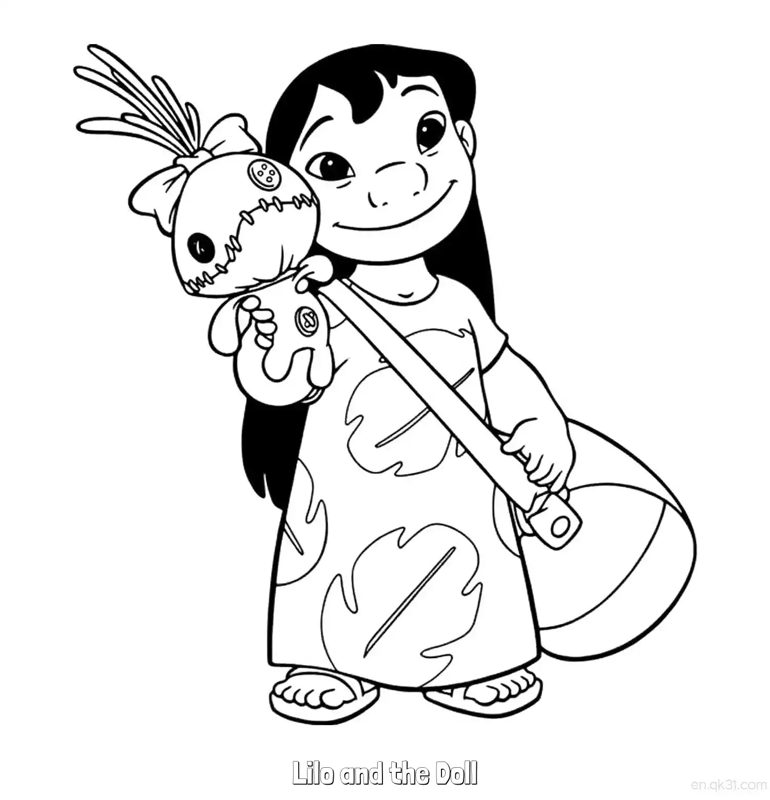 免费 莉罗和娃娃 简笔画 素描 涂鸦 - 免费可打印星际宝贝史迪奇 下载PDF 简笔画涂色页