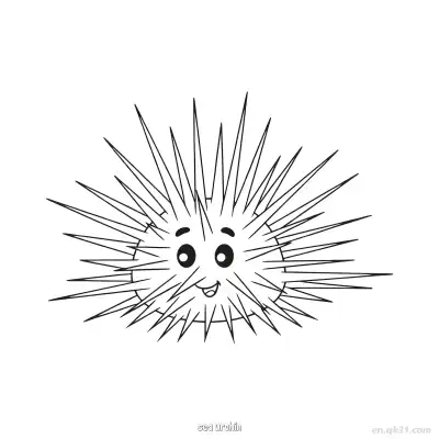 搞笑海胆涂色页  – 免费可打印简笔画涂色画