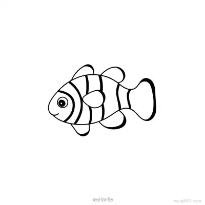 微笑小海龟涂色页  – 免费可打印简笔画涂色画
