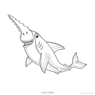 微笑斑点海洋生物涂色页  – 免费可打印简笔画涂色画