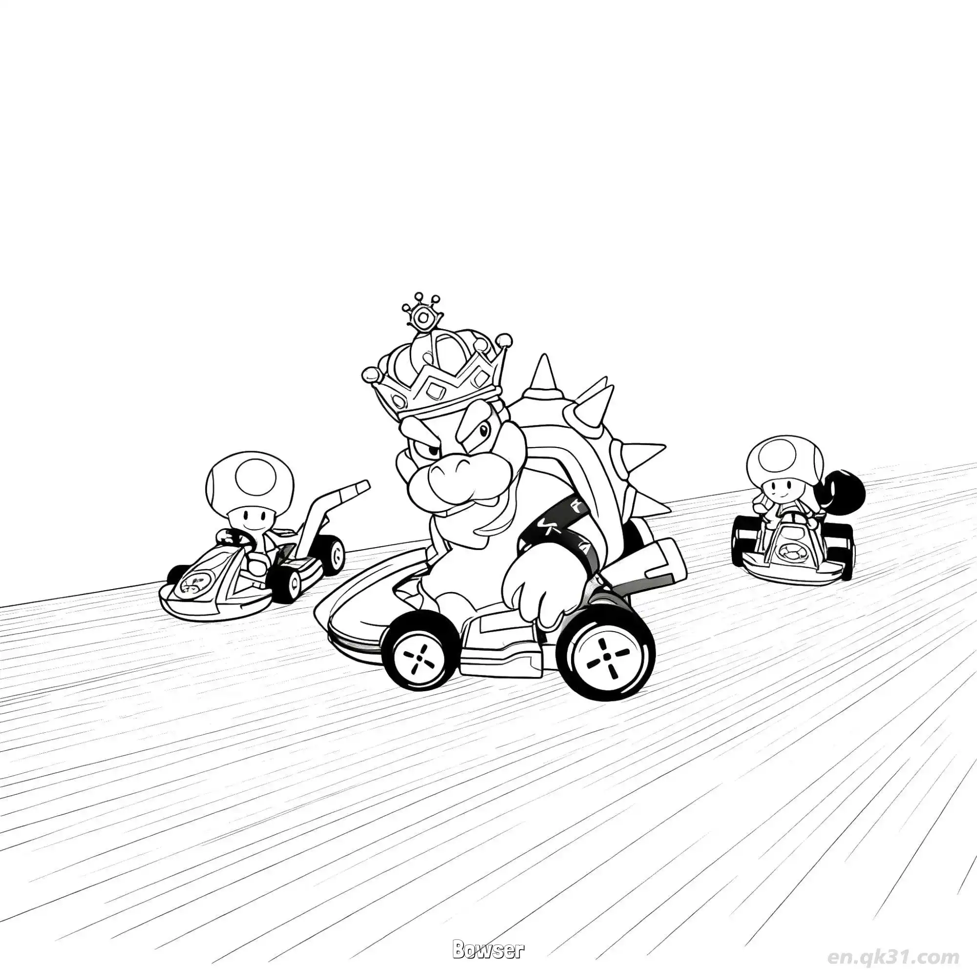 库巴 4简笔画 素描 涂鸦 - 免费可打印马力欧卡丁车 下载PDF简笔画涂色画 – 为儿童和成人提供的免费可打印简笔画涂色画