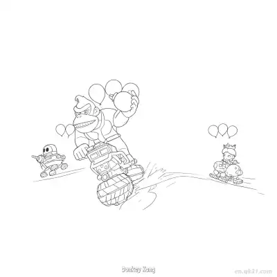 大金刚 4简笔画 素描 涂鸦 - 免费可打印马力欧卡丁车 下载PDF – 免费可打印简笔画涂色画
