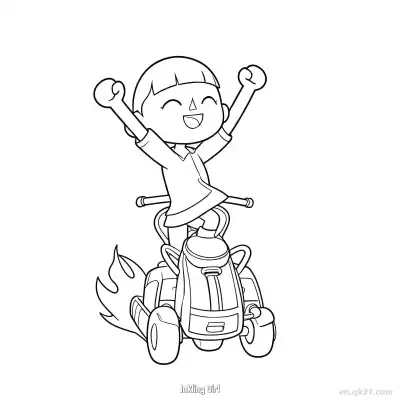 女孩鱿鱼 简笔画 素描 涂鸦 - 免费可打印马力欧卡丁车 下载PDF – 免费可打印简笔画涂色画