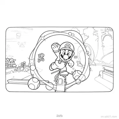 马里奥 15简笔画 素描 涂鸦 - 免费可打印马力欧卡丁车 下载PDF – 免费可打印简笔画涂色画