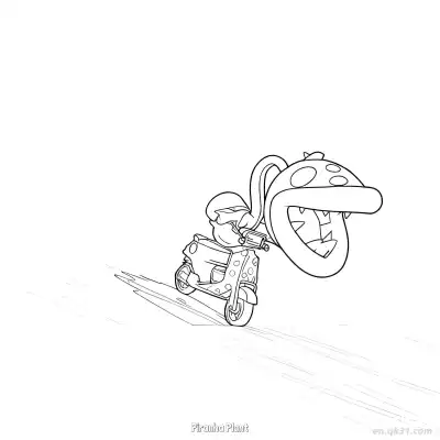 食人花 简笔画 素描 涂鸦 - 免费可打印马力欧卡丁车 下载PDF – 免费可打印简笔画涂色画