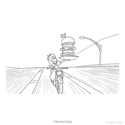 桃花公主 7简笔画 素描 涂鸦 - 免费可打印马力欧卡丁车 下载PDF – 免费可打印简笔画涂色画
